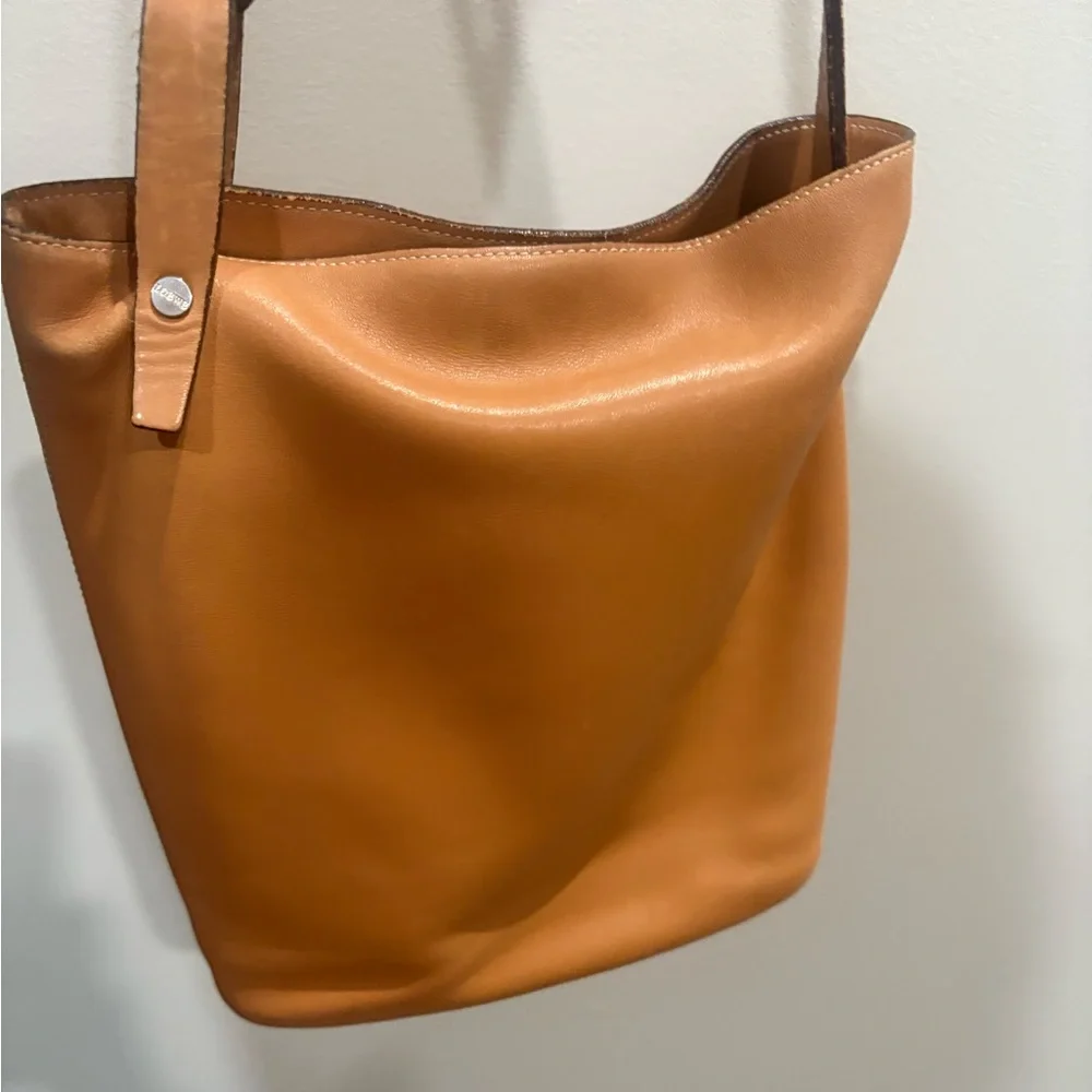 LOEWE Brown Calfskin Leather Small Asymmetric Shoulder Bag w/COA - Picture 8 of 17